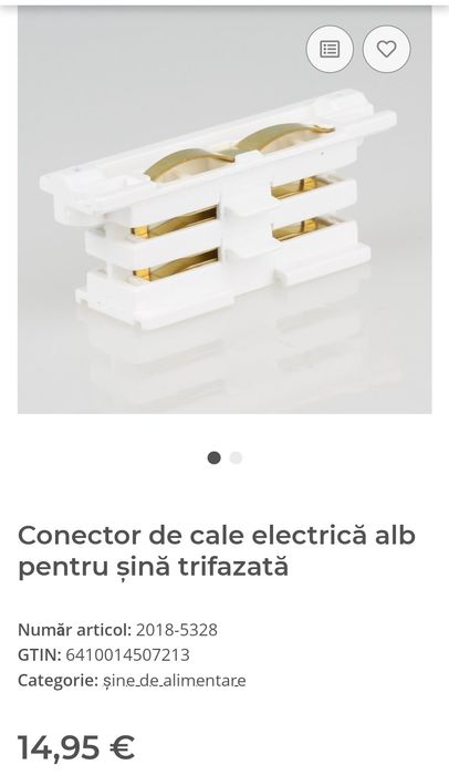 Conectori pt șină iluminat