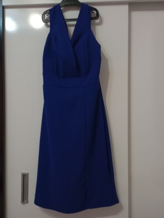 Елегантна Тъмно синя рокля