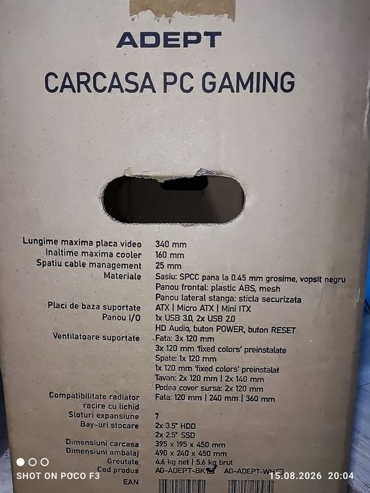 Carcasă PC ALPHAGEAR Adept Black