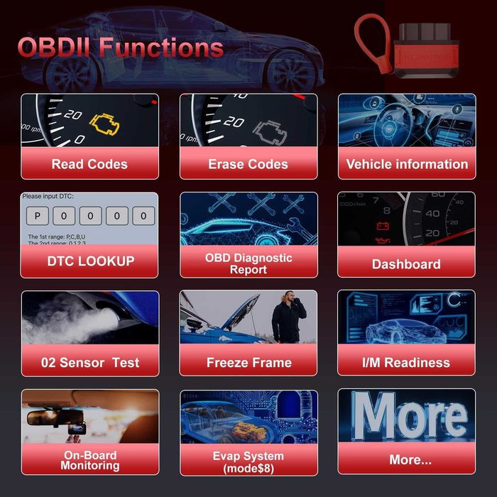 OBD2 диагностика KONNWEI KW906, Bluetooth 5.2 Android IOS съвместим OBDII