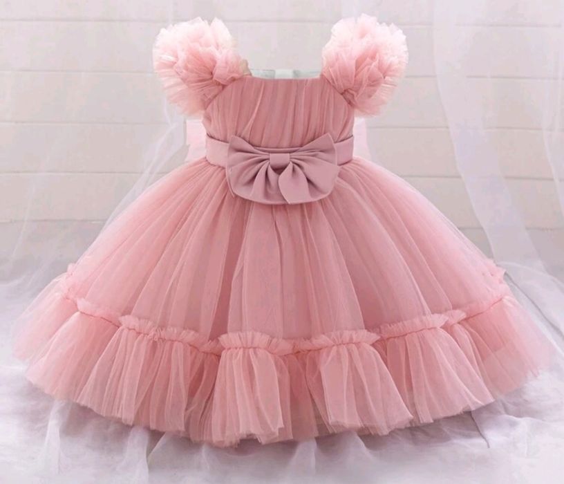 Рокля за момиче - Лила и розова