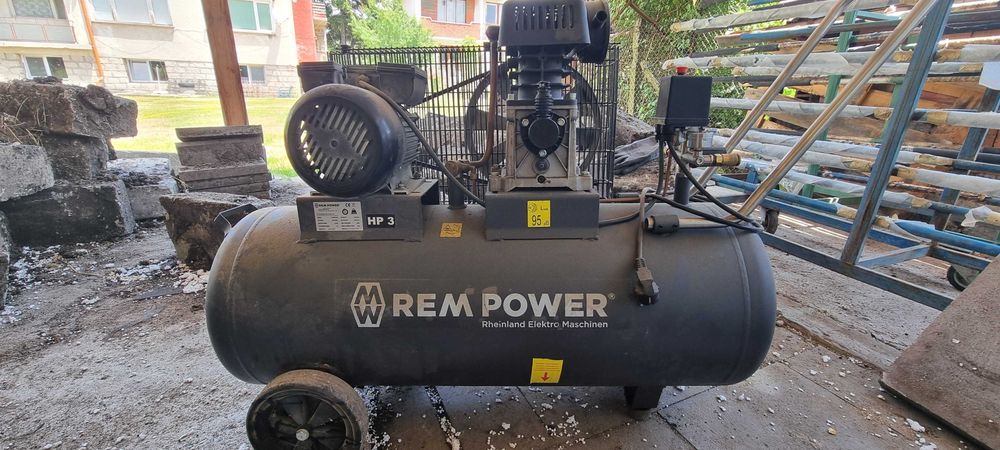Kомпресор REM POWER E349/8/100 – 100L, 3HP, 8 bar, 230V, 290l/min