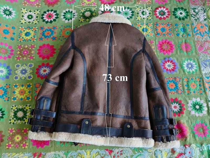 Geaca NOUA imblanita oaie naturala Sheepskin Pilot B3 - marime M (48)