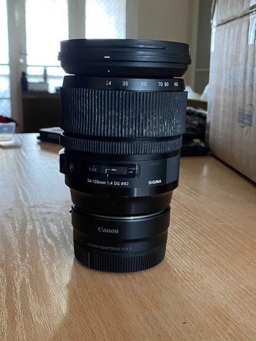 SIGMA ART 24-105mm F4 DG Canon EF с преходник EF към RF