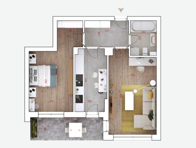 Apartament 2 camere, decomandat, etaj 1, Apărătorii Patriei