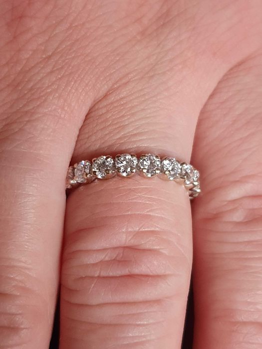 Unicat Extravagant Eternity Memory aur alb18k diamante naturale 2ct