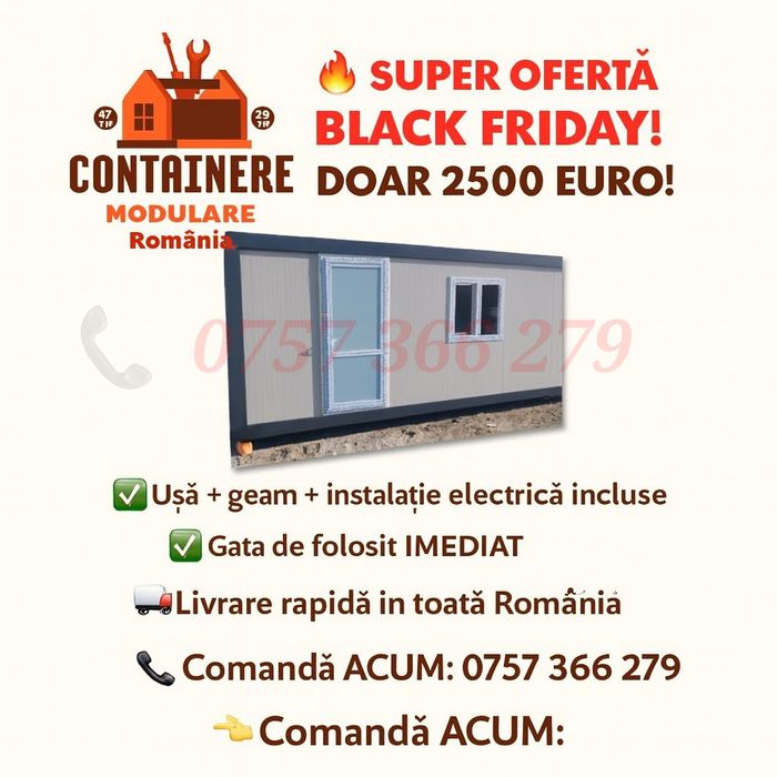 Vand container modular tip birou,locuință,spatiu comercial 6 x 2,4m