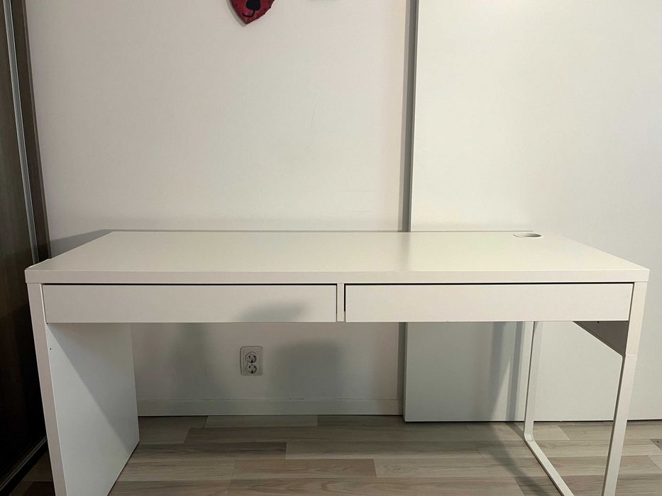 Birou Alb Ikea Micke 142x50cm, birou munca de acasa