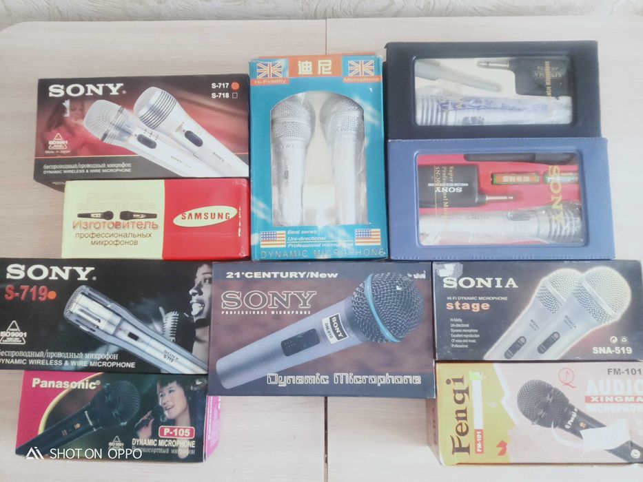 Микрофоны проводные и беспроводные (новые)