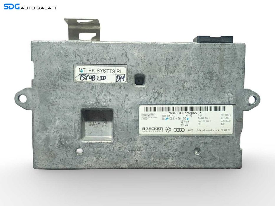 Unitate Modul Calculator Interfata MMI Audi A6 C6 4F 2004 - 2011 Cod 4E0035729, 4E0910769345 [A0801]