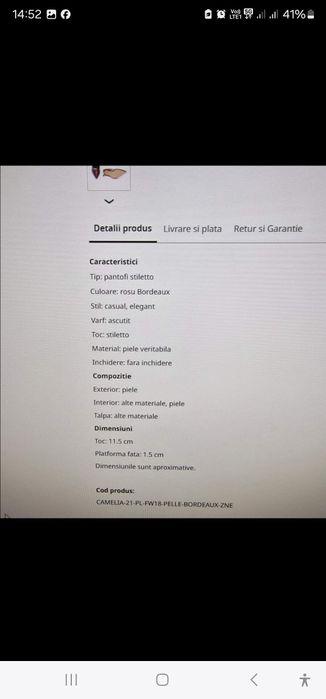 Pantofi din piele, 38