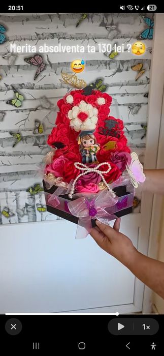 Cutie cu trandafiri din sapun si spuma