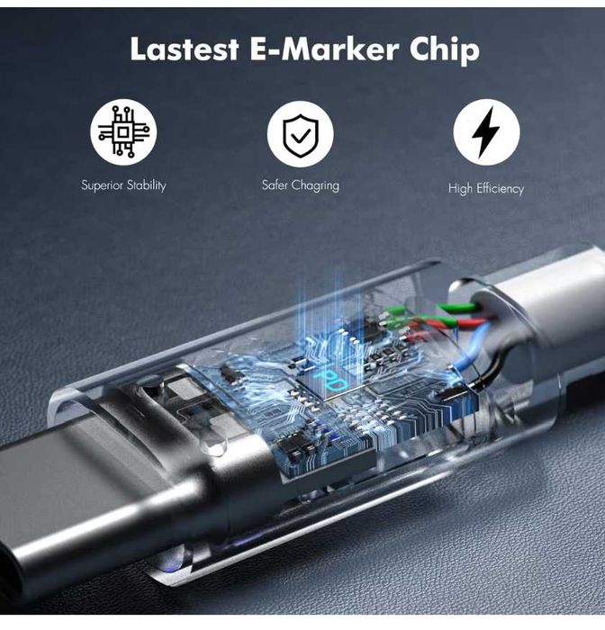 Cablu de încărcare rapidă USB-C la USB-C 100W