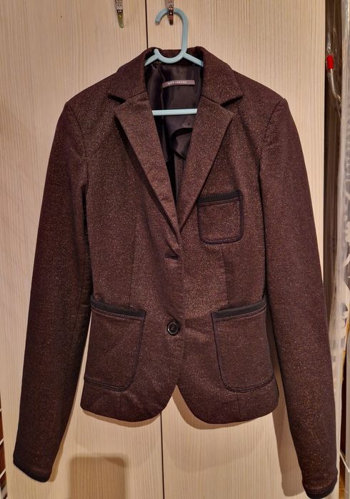 Sacou dama Rene Lezard maro cu puțin sclipici