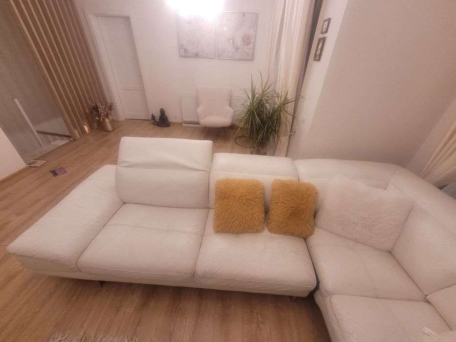 Canapea piele naturala alba ITALIA- ROVERE MOBILI