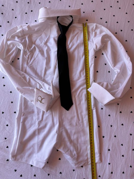 Бяла риза и вратовръзка за състезание, спортни танци , латина
