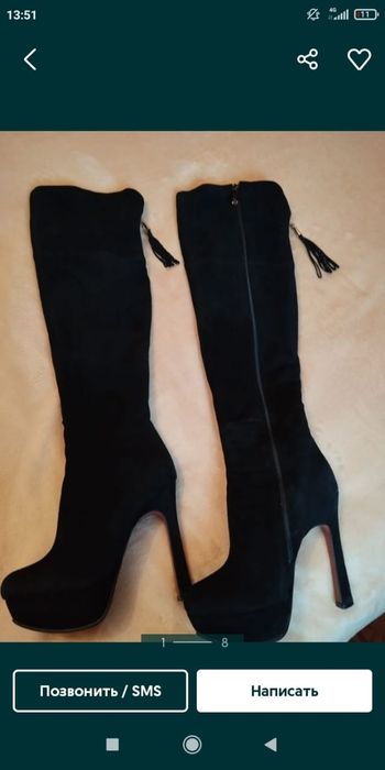 Замшевые ботфорты и ботильоны европейки