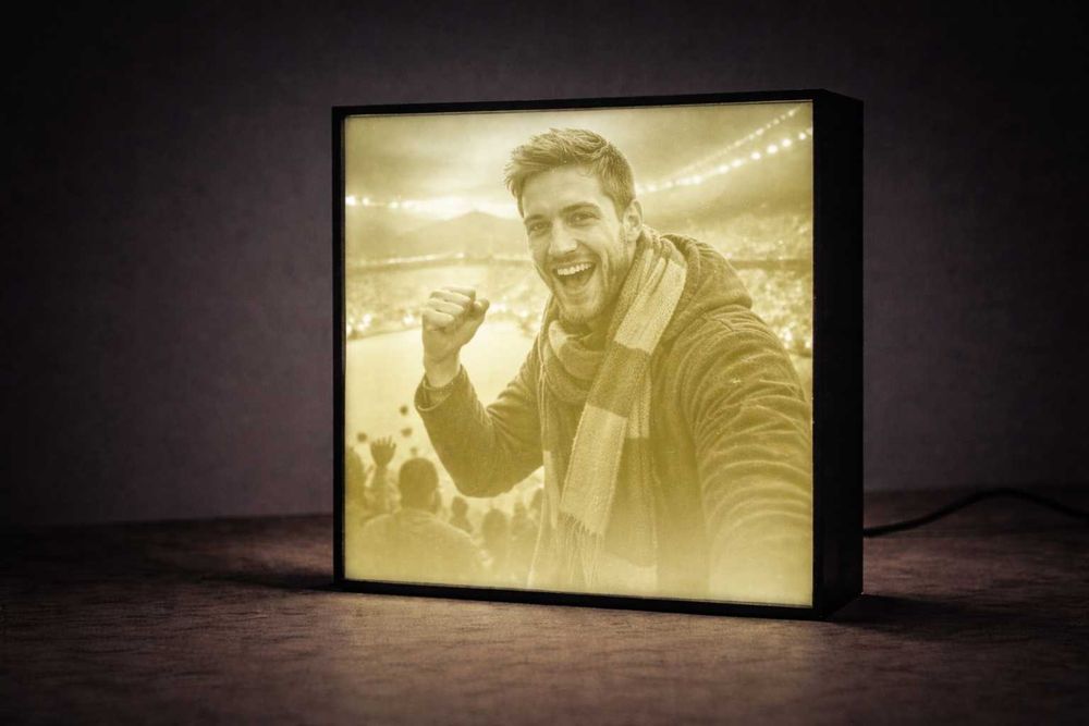 Cadou personalizat cu poza | Lampa 3D iluminata | Ideal cuplu / animale