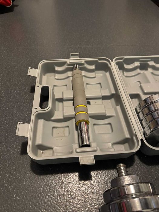 Set gantere KK-9163, greutate totala 40 kg pentru fitness, din otel