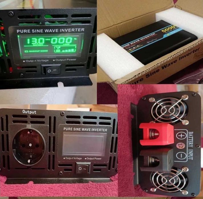Чист синусоидален инвертор 4000W/5000W DC 12V/24V към AC 220V-50Hz