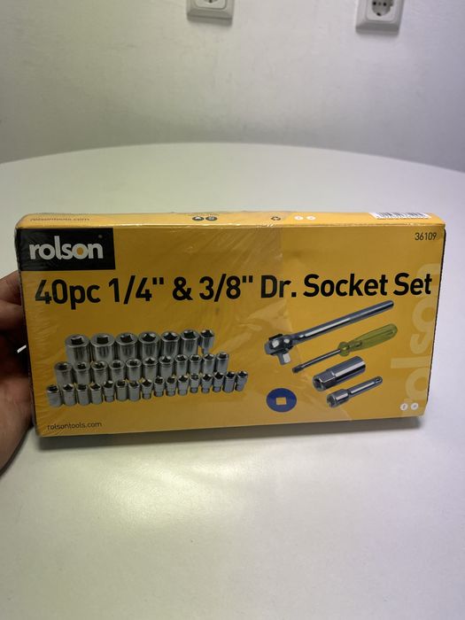 Комплект вложки Rolson 40 части – 1/4” и 3/8” с тресчотка