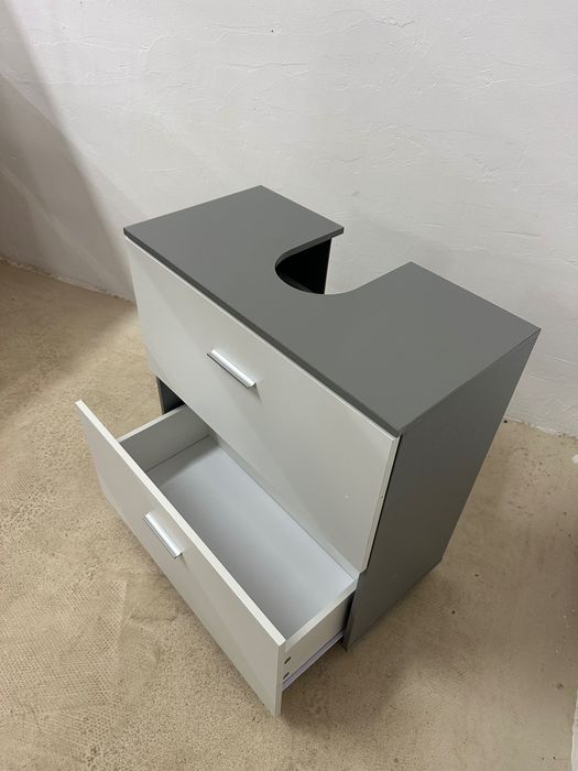 Шкаф за баня под мивка VASAGLE Custos, 2 големи чекмеджета, високи крака