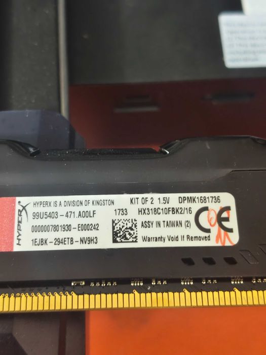 Rami 2x8Gb DDR3 hyper X Fury