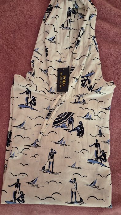 Polo Ralph Lauren Men's White Multi Floral Print Long Sleeve Hooded
