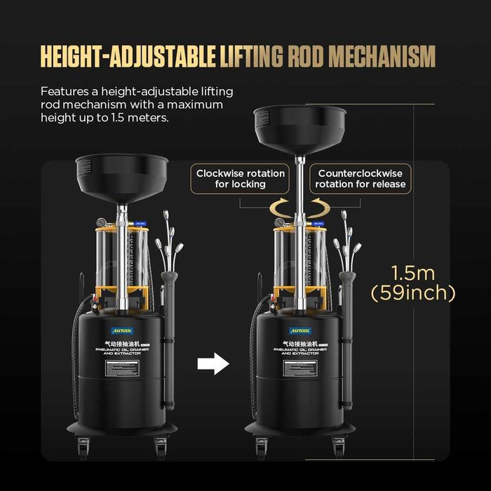 Машина за смяна на масло AUTOOL OD720, източване и събиране с вакум