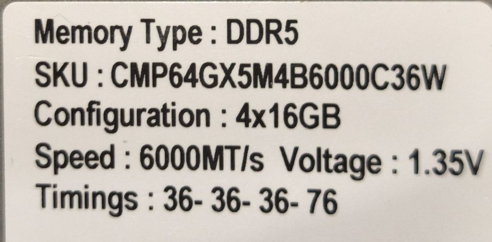 Corsair Dominator DDR5 32GB(2x16) RAM