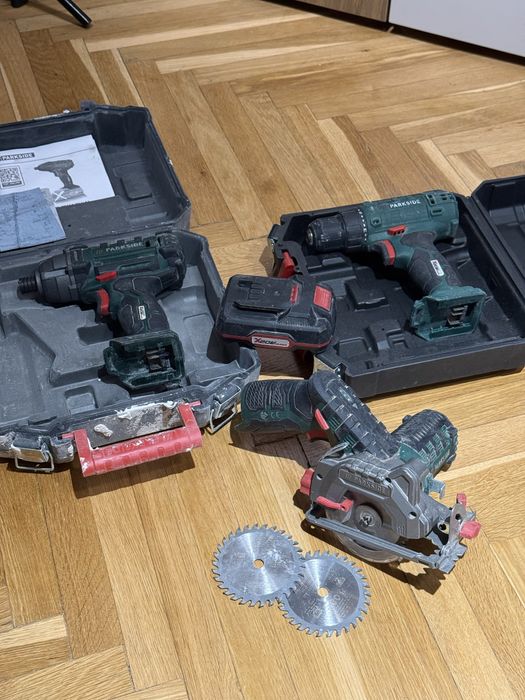 Pachet scule parkside filetanta impact/ bormasina / circular