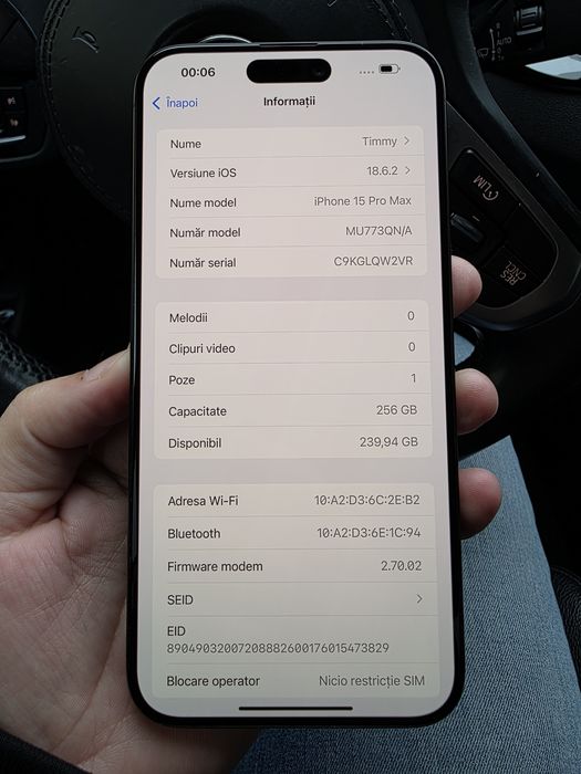 Iphone 15 Pro Max Black 256GB