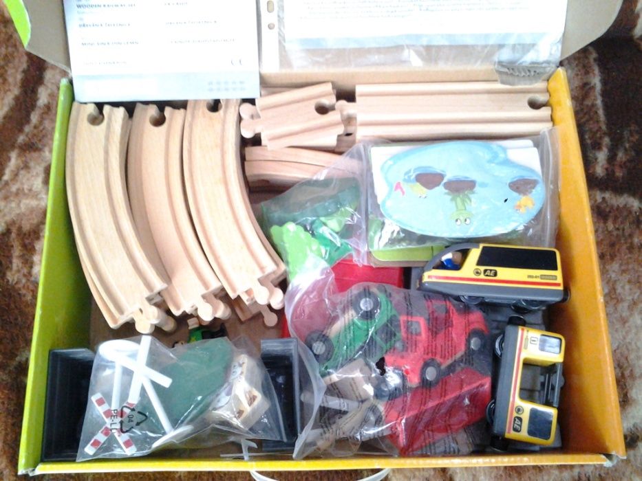 Play - Tive Wooden Railway Set jucarie copii +3 ani