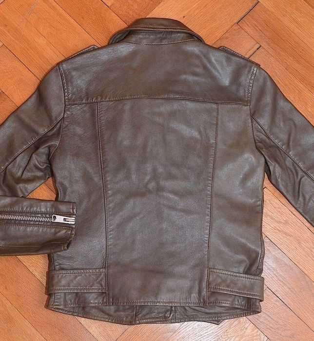 AllSaints Balfern Дамско Кожено яке Естествена Овча Кожа Кафяво XS