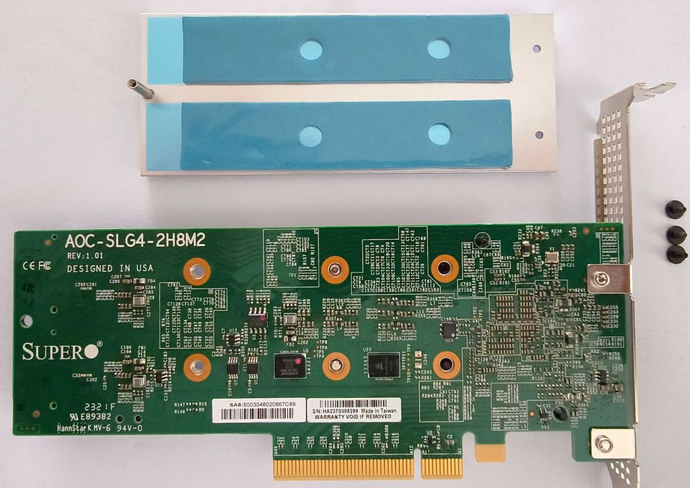 Контролер AOC-SLG4-2H8M2 NVMe RAID 0,1 2xPCIe Gen4 NVMe/SATA M.2