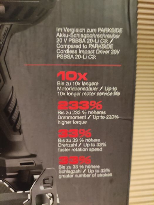 Bormasina cu percutie 150 Nm Parkside Performance pe acumulator de 20 V