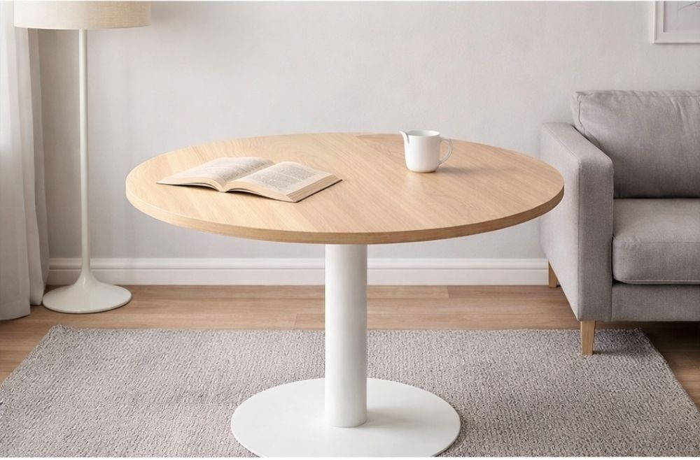 Masa rotunda 110 cm cu picior metalic