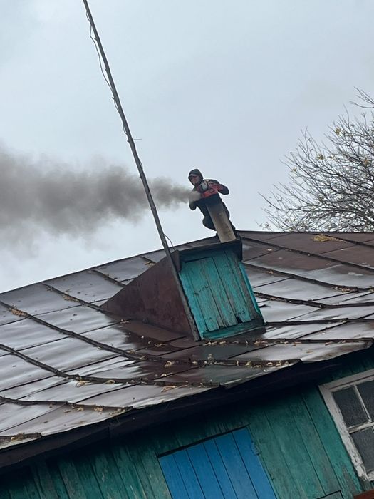 Чистка дымохода аппаратом
