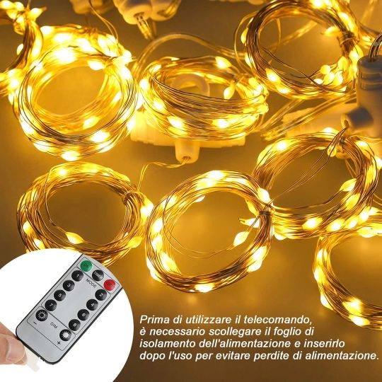 Instalație luminoasă 300 LED USB 3×3 m, cald + rece, telecomandă