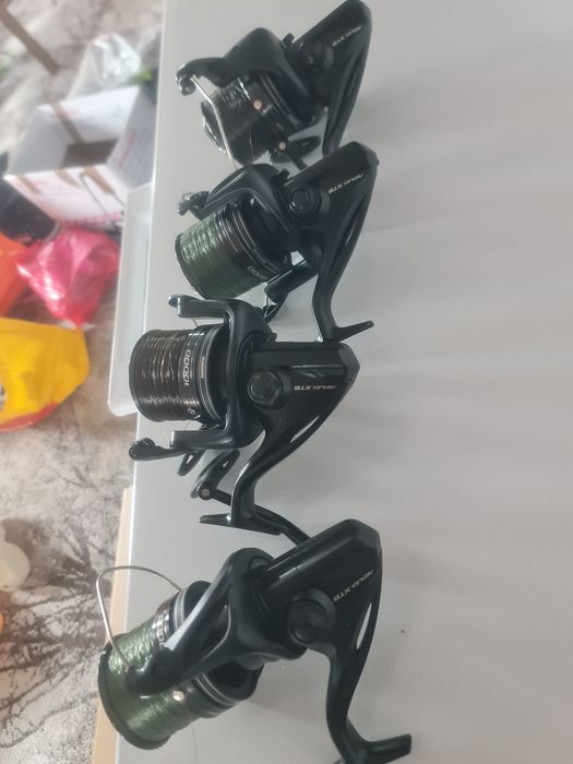 Mulinete shimano aerlex XTB noi  cu monofilamen fox pe ele încărcate folosite doar o partida  sunt 4 disponibile .