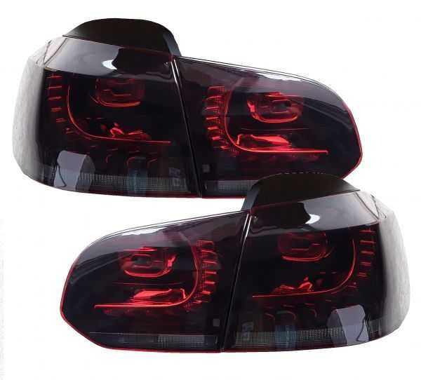 Черни ЛЕД стопове Голф 6 LED VW Golf 6 Диодни LED затъмнени тунинг R32