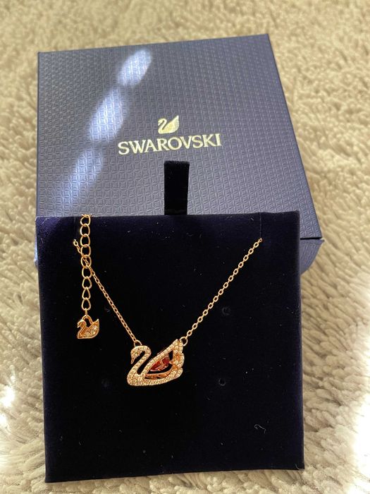 Swarovski Колие Лебед -  Rose gold