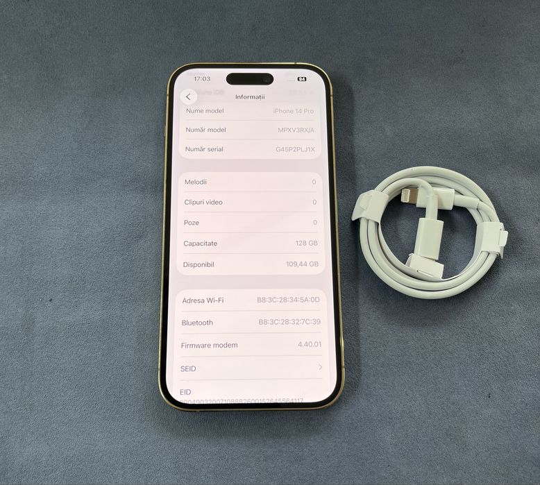 iPhone 14 Pro , CA NOUU , 128 Gb , Neverlock , Gold