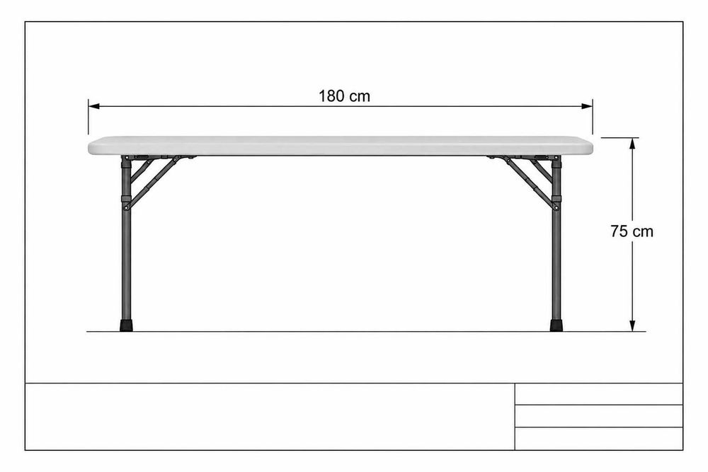 Masă dreptunghiulară pliabilă 180×75 cm pentru evenimente, catering și HORECA