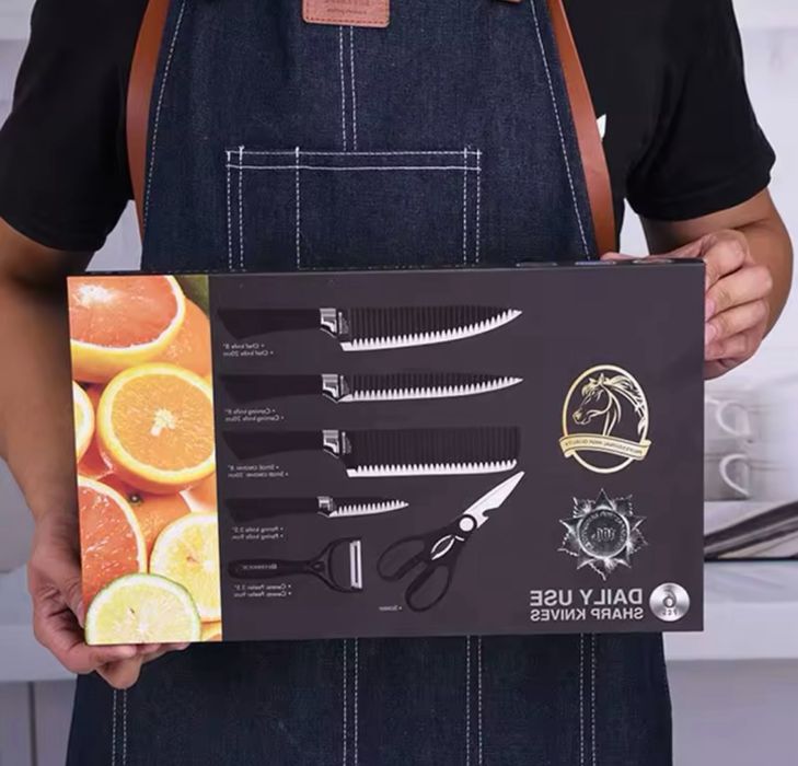 кухненски ножове комплект 4бр + Ножица и Белачка за зеленчуци ZEPTER