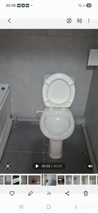 Раковина и туалет и вана