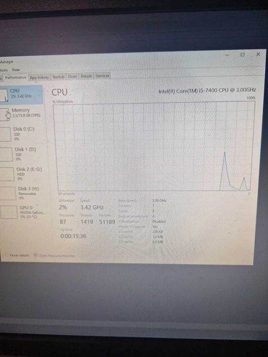 Calculator gaming,  i5-7400, gtx 1050 ti,  16Gb RAM ddr4