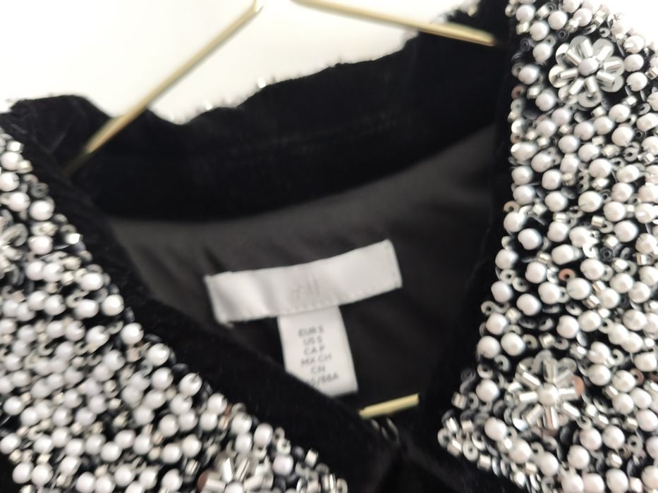 H&M рокля кадифе с яка от мъниста р-р С