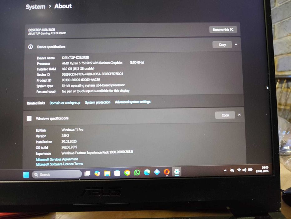 Laptop ASUS TUF Gaming A15