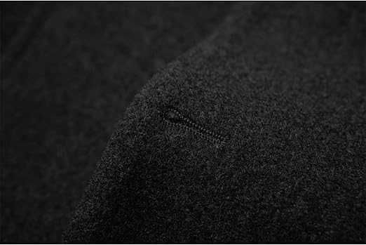 Palton de iarnă pentru bărbați Palton lung slim fit din lână – Negru XL